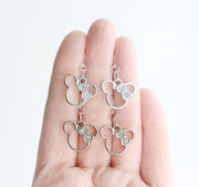 Girl Mouse Head Charm Earrings